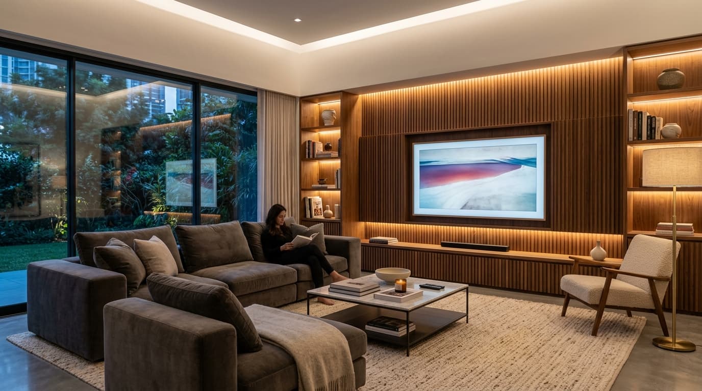 Luxury Living Room with Accent Wall